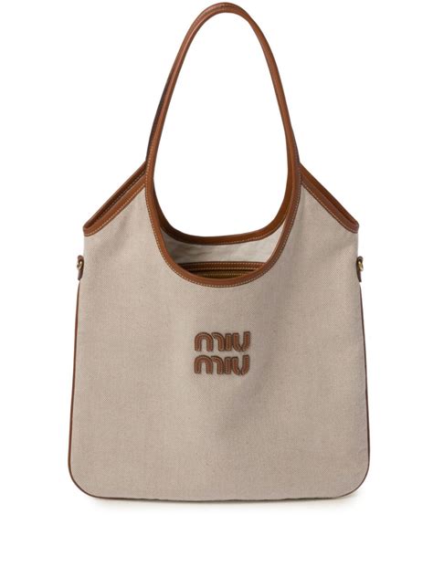 miu miu canvas tote|miumiu totes sale.